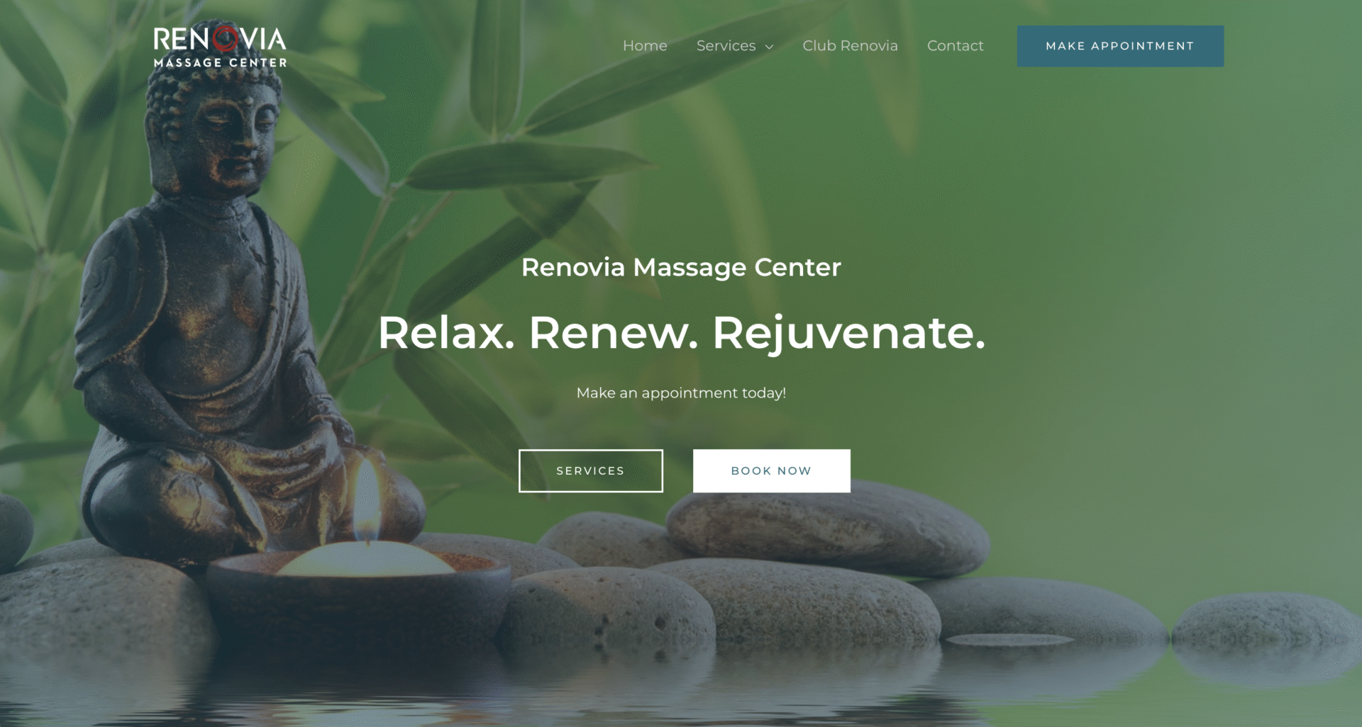 Renovia Massage Center Website